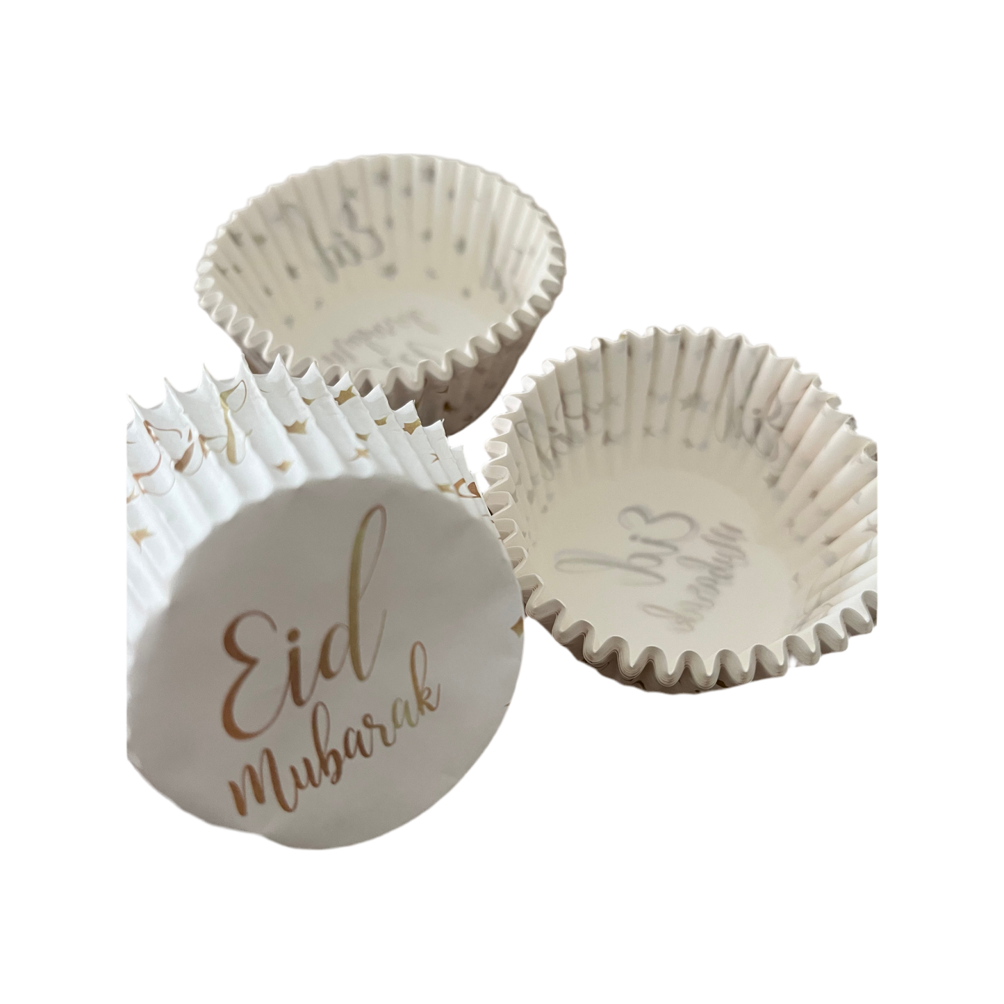 Eid Mubarak Cupcake Wrappers - Black / White (Pack of 25)