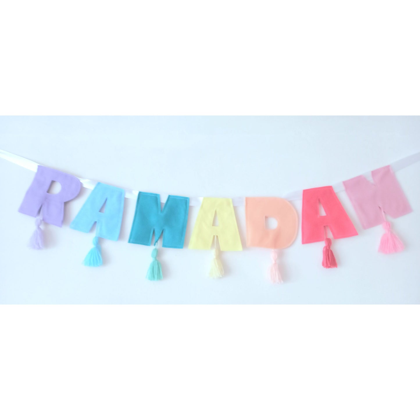 Ramadan Felt Garland with Tassles - Pastel