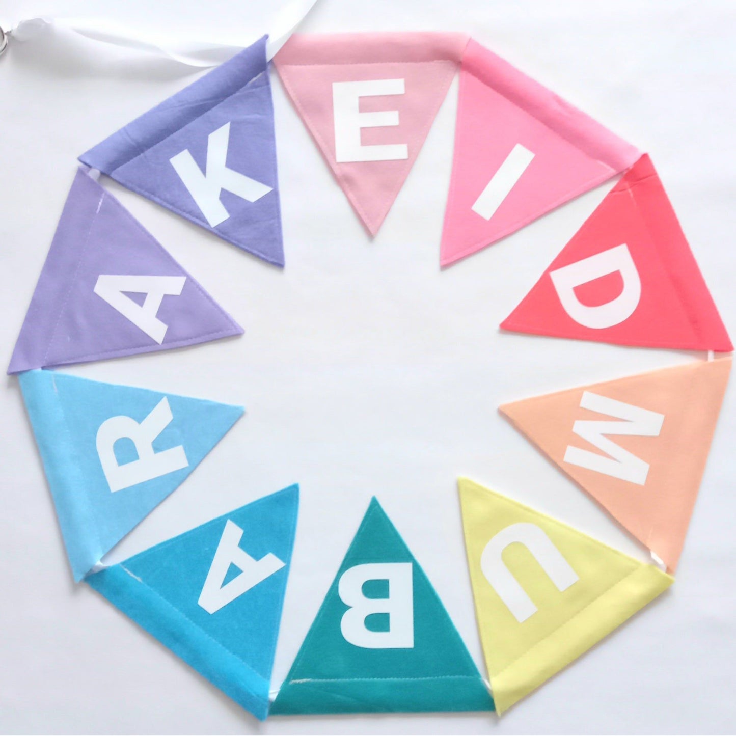 Handmade Ramadaan & Eid Felt Bunting (Double Sided) - Pastel