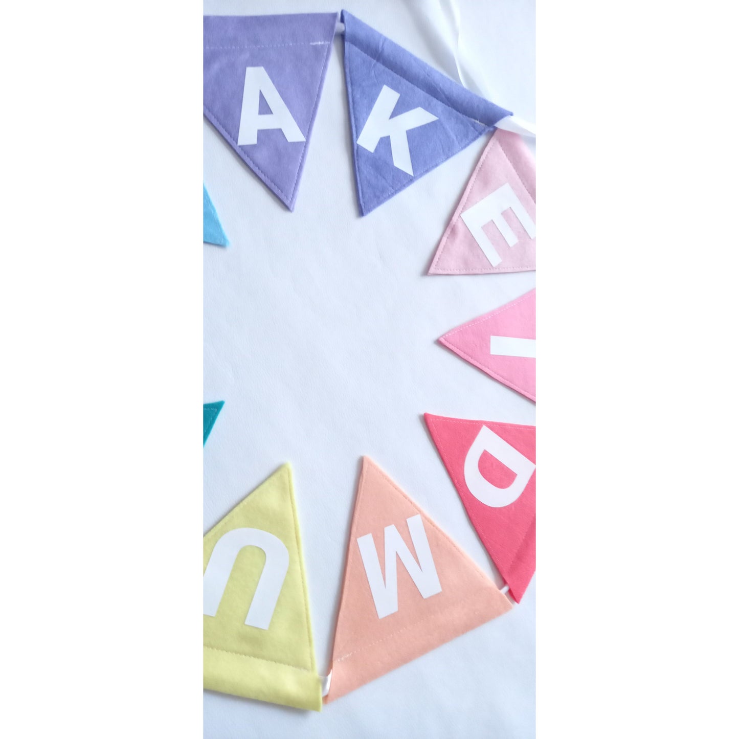 Handmade Ramadaan & Eid Felt Bunting (Double Sided) - Pastel