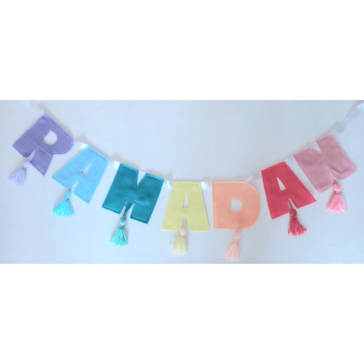 Ramadan Felt Garland with Tassles - Pastel