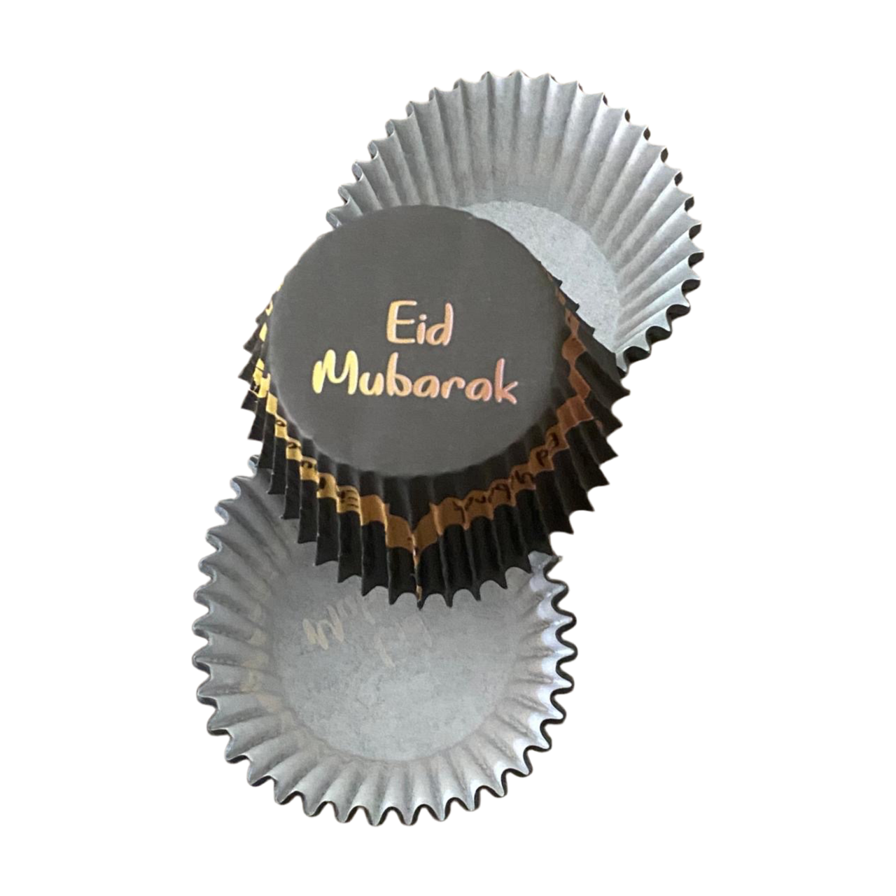 Eid Mubarak Cupcake Wrappers - Black / White (Pack of 25)