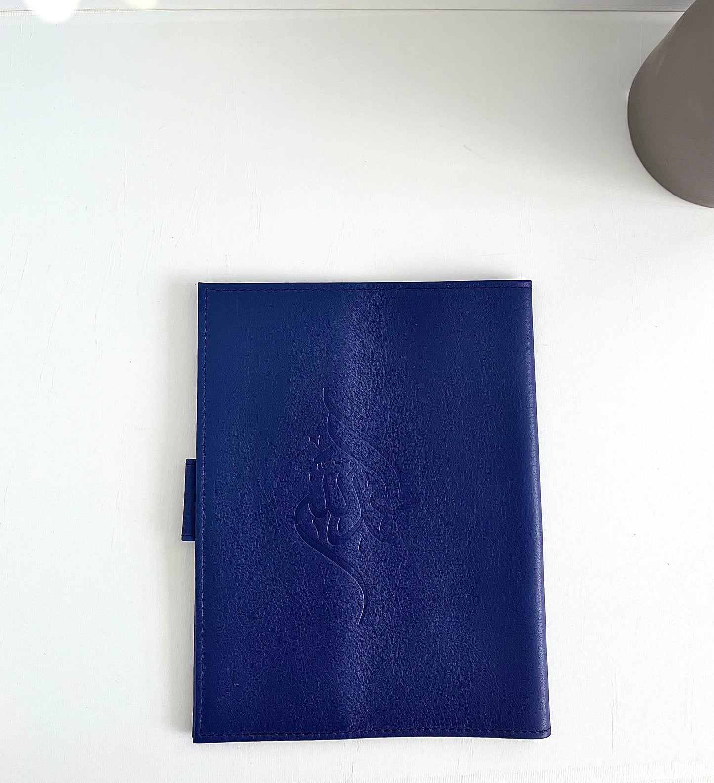 Handmade Leather Qur'an Cover - Navy