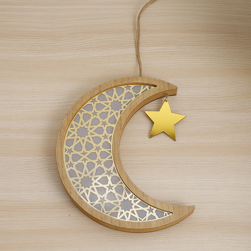 Hanging Light Up Moon with Star