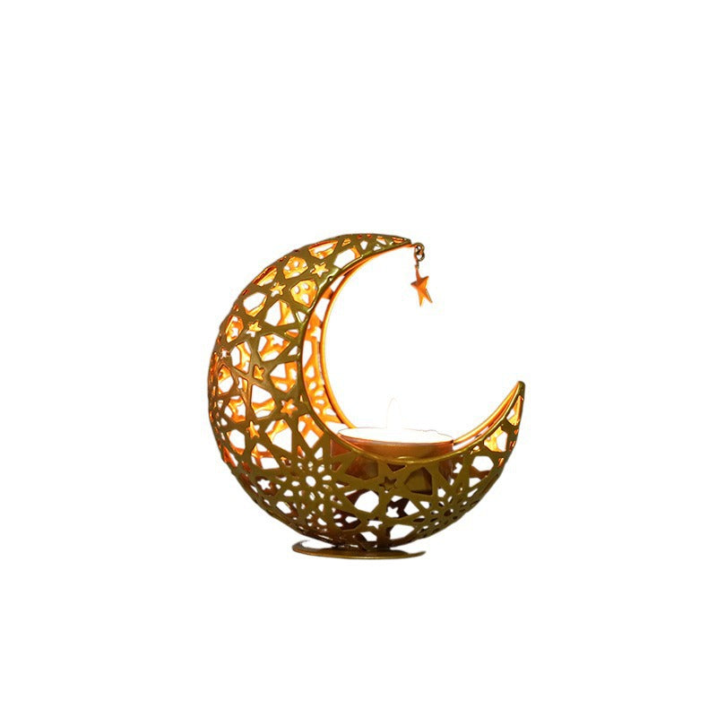 Crescent Moon & Star Candle Holder