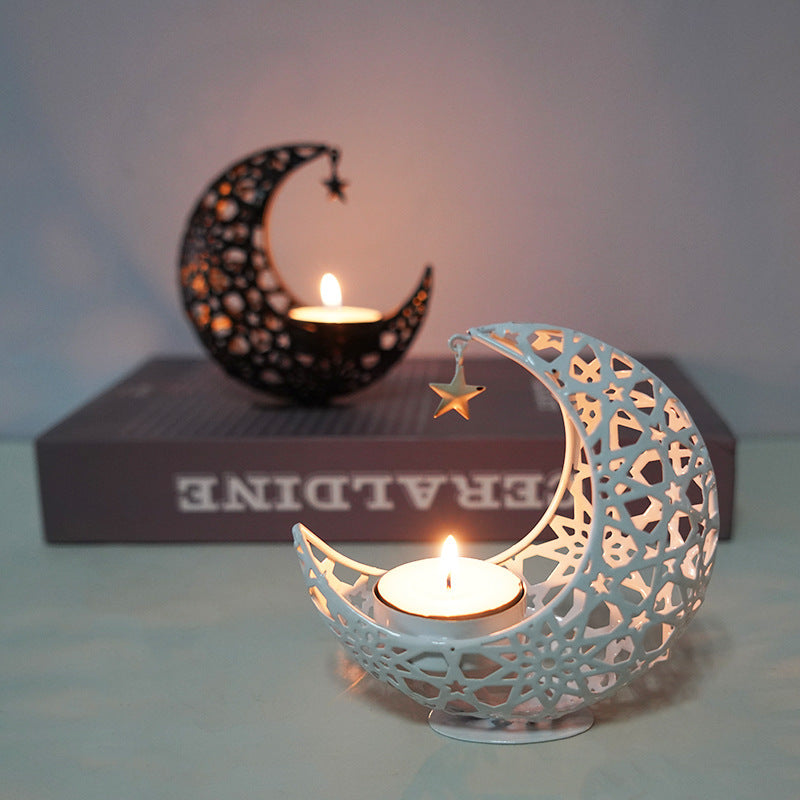 Crescent Moon & Star Candle Holder