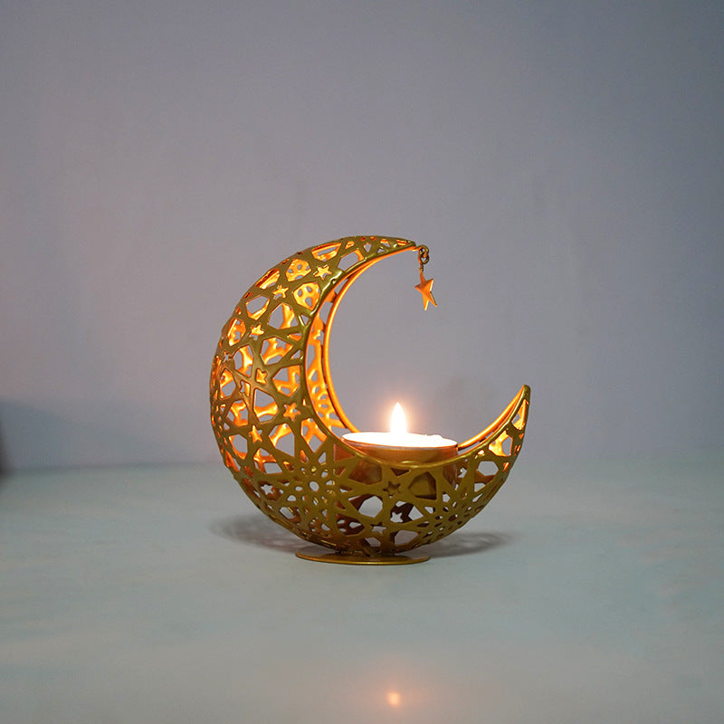 Crescent Moon & Star Candle Holder