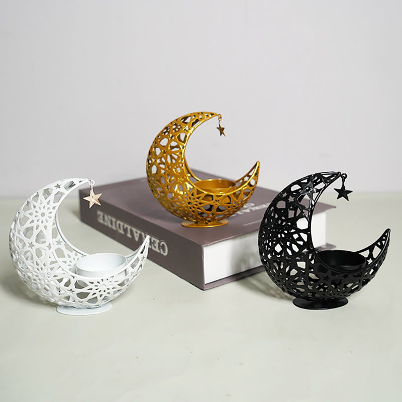 Crescent Moon & Star Candle Holder