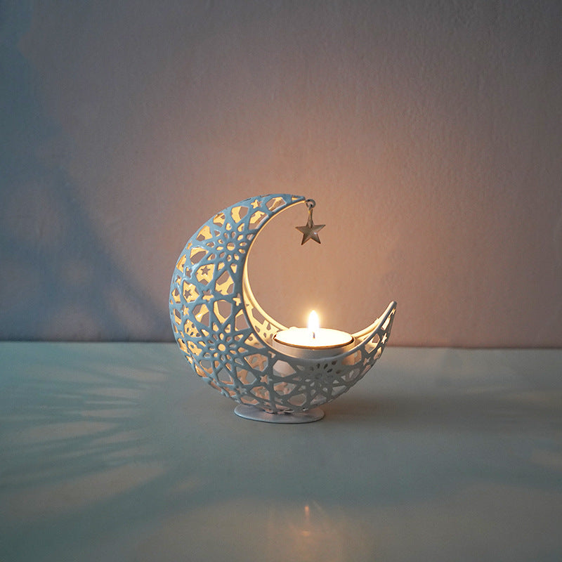 Crescent Moon & Star Candle Holder