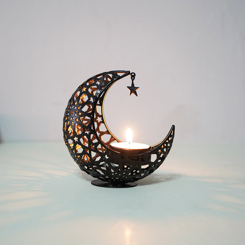 Crescent Moon & Star Candle Holder