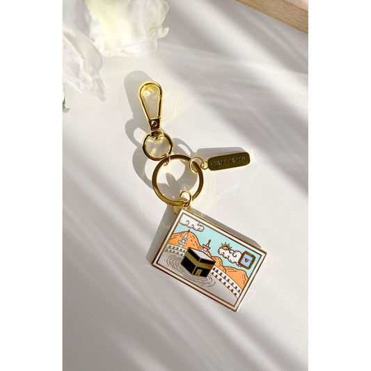 Kabah Postcard Keyring (18K Gold plated)