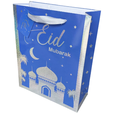 Eid Mubarak Gift Bag - Blue & Silver