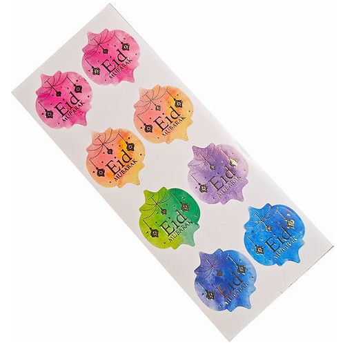 Eid Mubarak Stickers - Rainbow Lanterns: Pack of 8