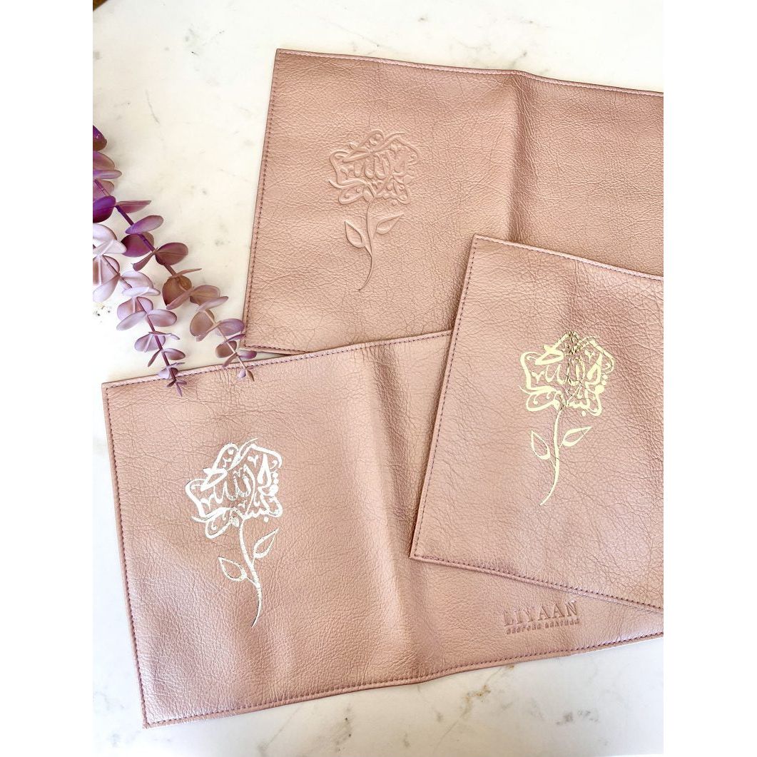 Handmade Leather Qur'an Cover - Rose Gold