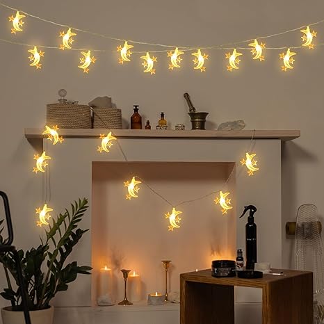 Mini String Light Set: Moon & 3 Stars