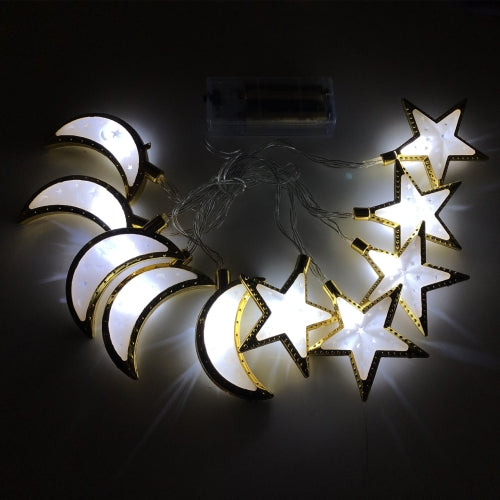 Moon & Star LED String Lights - White & Gold